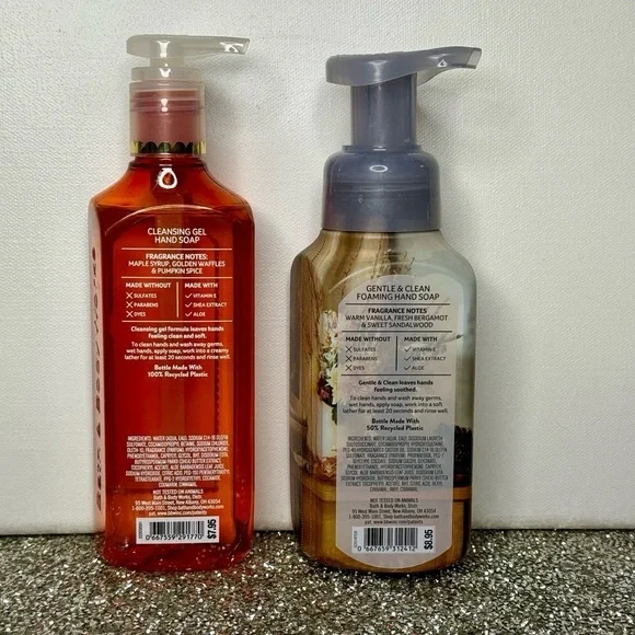 Bath & Body Works Fall Hand Soap Pumpkin Pecan Waffles & Mahogany Vanilla NWT - Picture 3 of 5